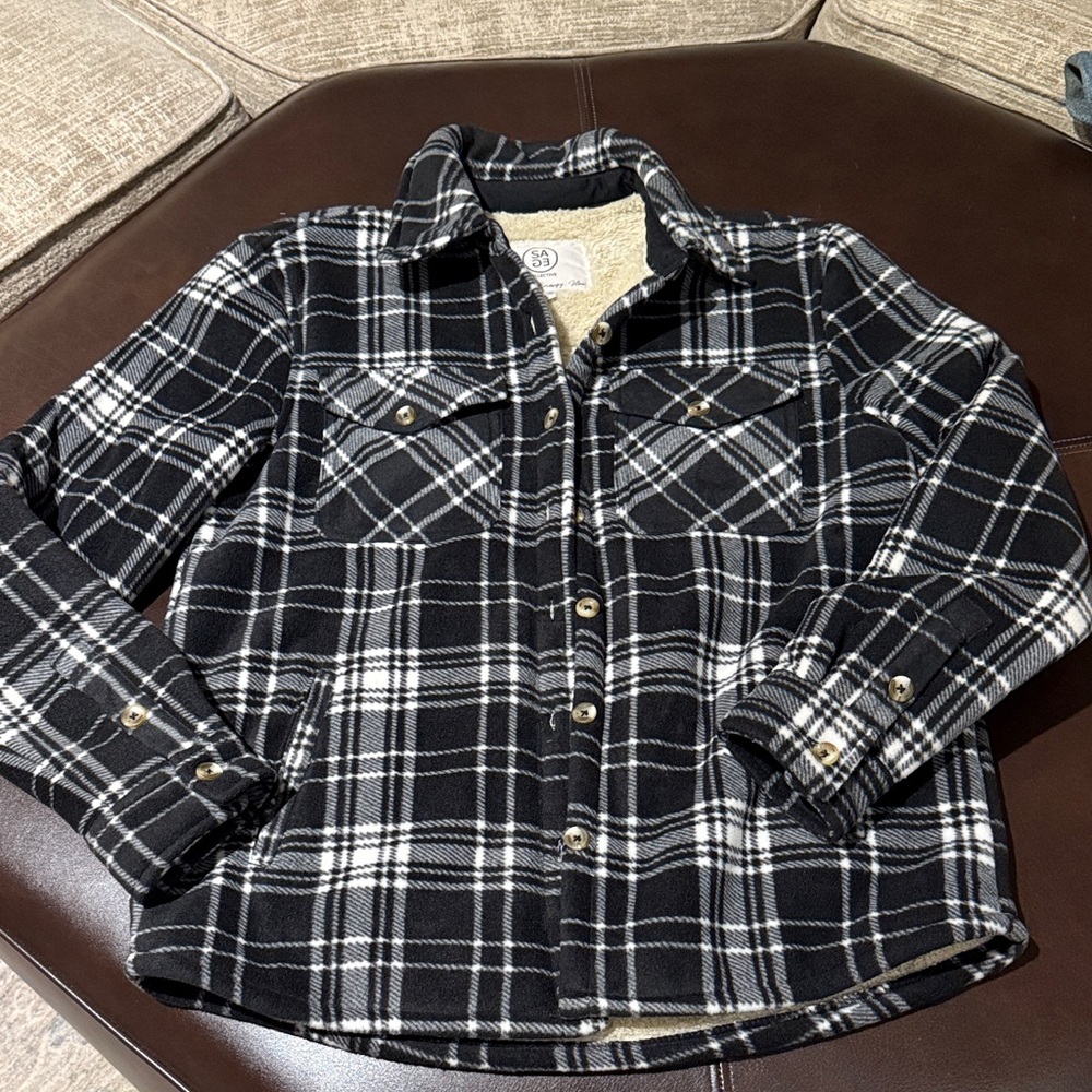 Black and White Plaid Kids jacket